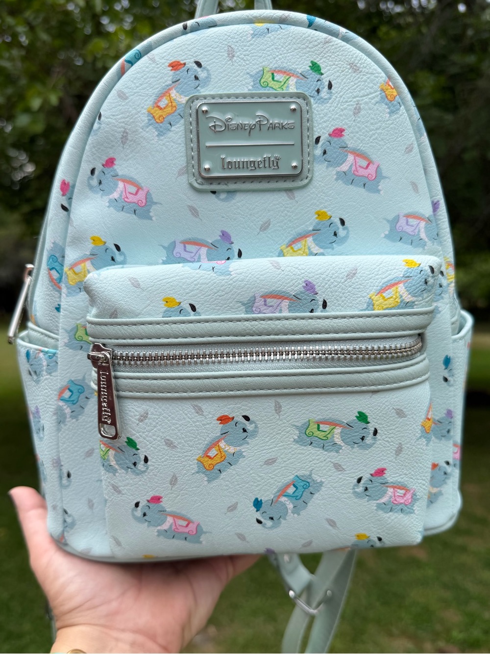 Disney Parks Loungefly Dumbo Hard Tag Mini Backpack Blue Preowned